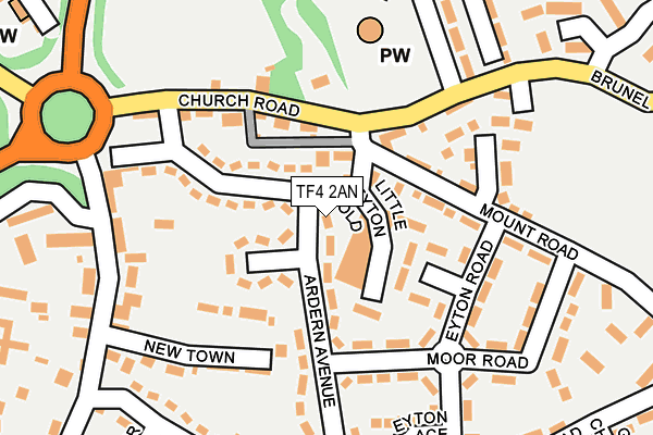 TF4 2AN map - OS OpenMap – Local (Ordnance Survey)