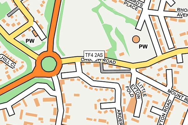 TF4 2AS map - OS OpenMap – Local (Ordnance Survey)
