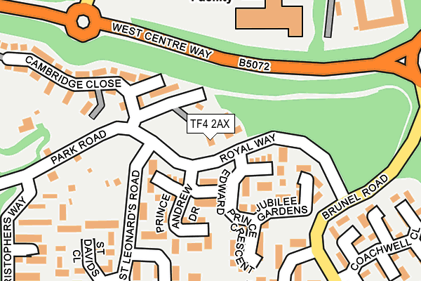 TF4 2AX map - OS OpenMap – Local (Ordnance Survey)