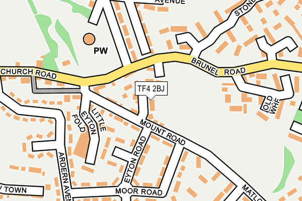 TF4 2BJ map - OS OpenMap – Local (Ordnance Survey)