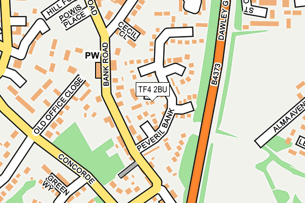 TF4 2BU map - OS OpenMap – Local (Ordnance Survey)