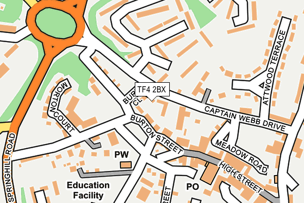 TF4 2BX map - OS OpenMap – Local (Ordnance Survey)