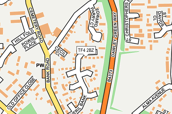 TF4 2BZ map - OS OpenMap – Local (Ordnance Survey)