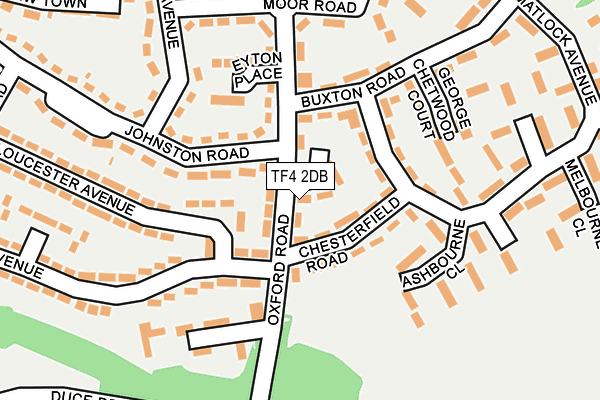 TF4 2DB map - OS OpenMap – Local (Ordnance Survey)