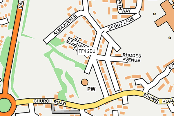 TF4 2DU map - OS OpenMap – Local (Ordnance Survey)