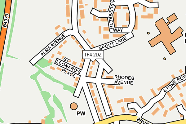 TF4 2DZ map - OS OpenMap – Local (Ordnance Survey)