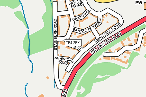 TF4 2FX map - OS OpenMap – Local (Ordnance Survey)