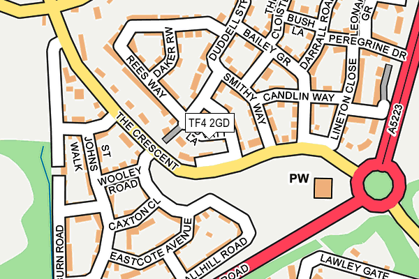 TF4 2GD map - OS OpenMap – Local (Ordnance Survey)