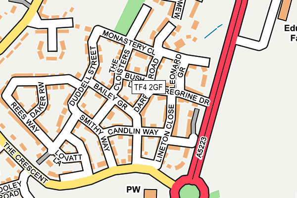 TF4 2GF map - OS OpenMap – Local (Ordnance Survey)