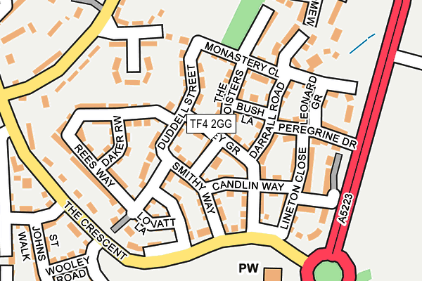 TF4 2GG map - OS OpenMap – Local (Ordnance Survey)