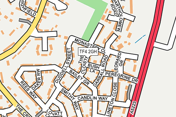 TF4 2GH map - OS OpenMap – Local (Ordnance Survey)