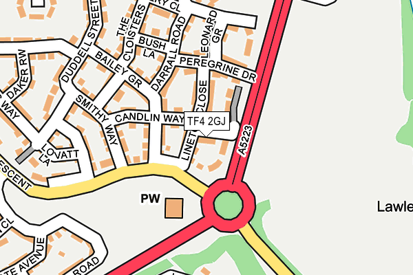 TF4 2GJ map - OS OpenMap – Local (Ordnance Survey)