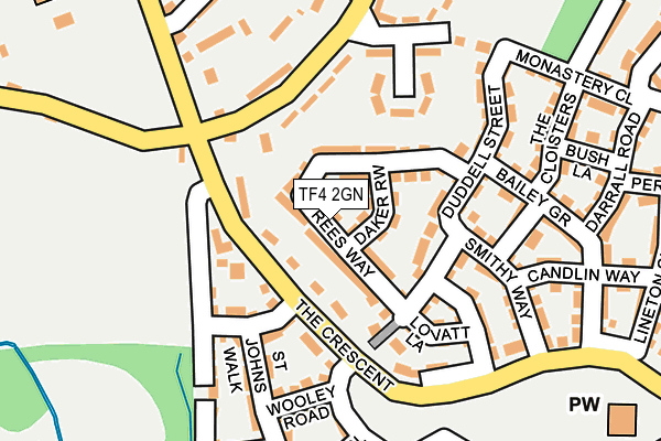 TF4 2GN map - OS OpenMap – Local (Ordnance Survey)