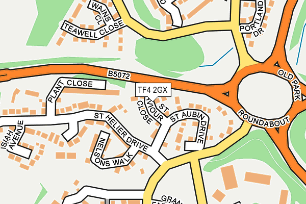 TF4 2GX map - OS OpenMap – Local (Ordnance Survey)
