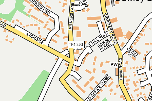 TF4 2JG map - OS OpenMap – Local (Ordnance Survey)