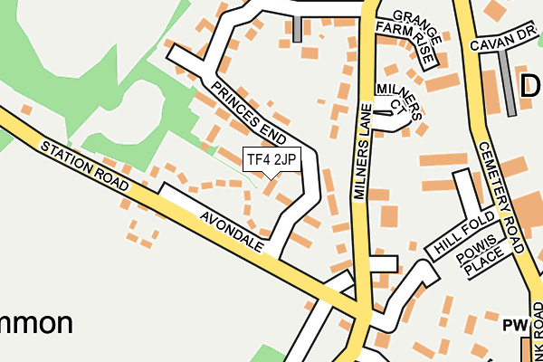 TF4 2JP map - OS OpenMap – Local (Ordnance Survey)