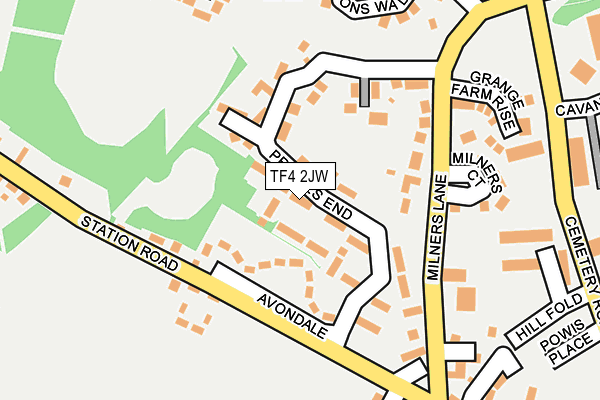 TF4 2JW map - OS OpenMap – Local (Ordnance Survey)