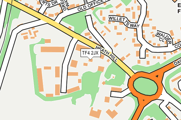 TF4 2JX map - OS OpenMap – Local (Ordnance Survey)