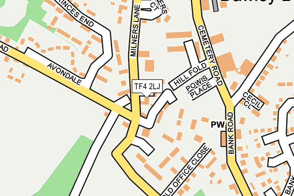 TF4 2LJ map - OS OpenMap – Local (Ordnance Survey)