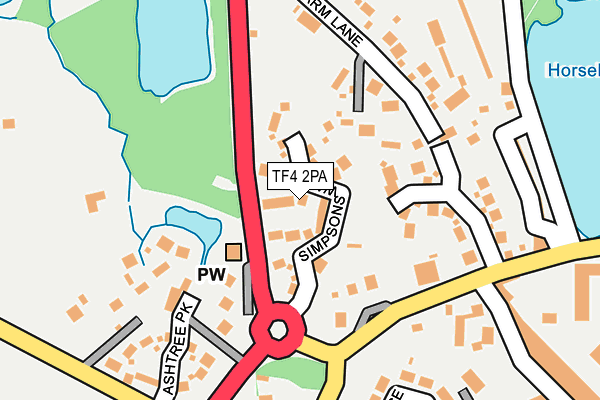 TF4 2PA map - OS OpenMap – Local (Ordnance Survey)