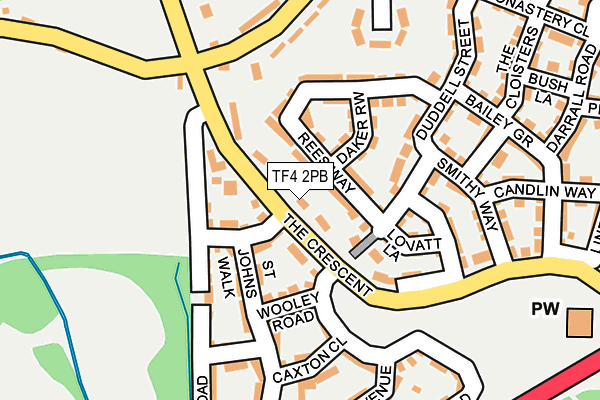 TF4 2PB map - OS OpenMap – Local (Ordnance Survey)