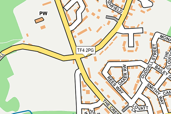 TF4 2PG map - OS OpenMap – Local (Ordnance Survey)