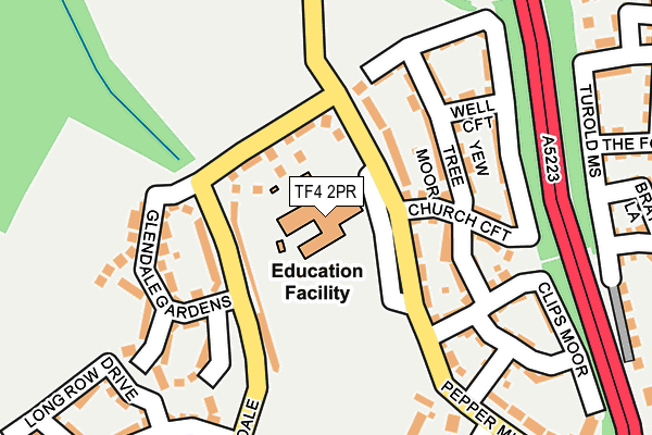 TF4 2PR map - OS OpenMap – Local (Ordnance Survey)