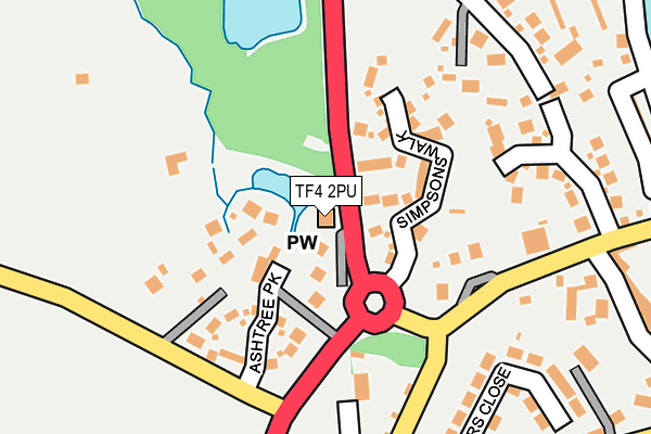 TF4 2PU map - OS OpenMap – Local (Ordnance Survey)