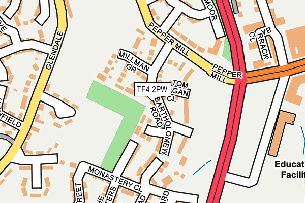 TF4 2PW map - OS OpenMap – Local (Ordnance Survey)