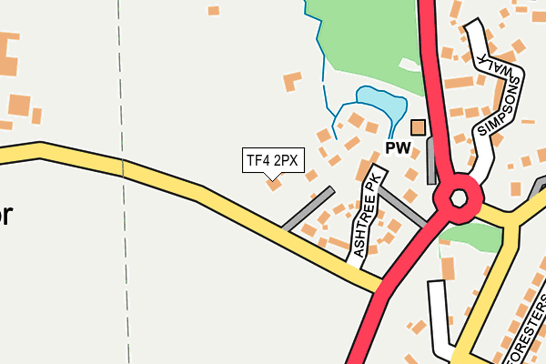 TF4 2PX map - OS OpenMap – Local (Ordnance Survey)