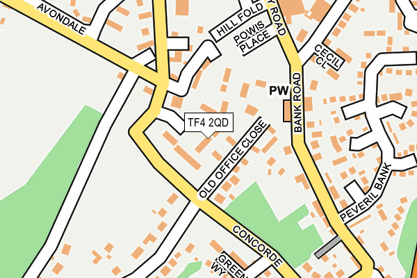 TF4 2QD map - OS OpenMap – Local (Ordnance Survey)