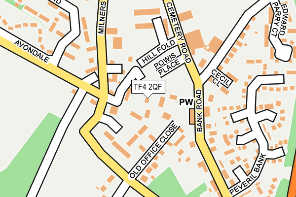 TF4 2QF map - OS OpenMap – Local (Ordnance Survey)