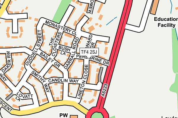 TF4 2SJ map - OS OpenMap – Local (Ordnance Survey)