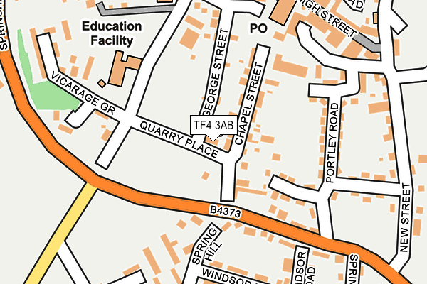 TF4 3AB map - OS OpenMap – Local (Ordnance Survey)