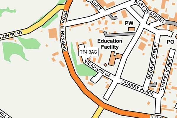 TF4 3AG map - OS OpenMap – Local (Ordnance Survey)