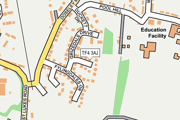 TF4 3AJ map - OS OpenMap – Local (Ordnance Survey)