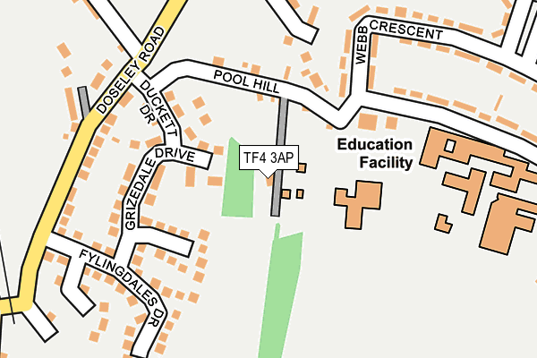 TF4 3AP map - OS OpenMap – Local (Ordnance Survey)