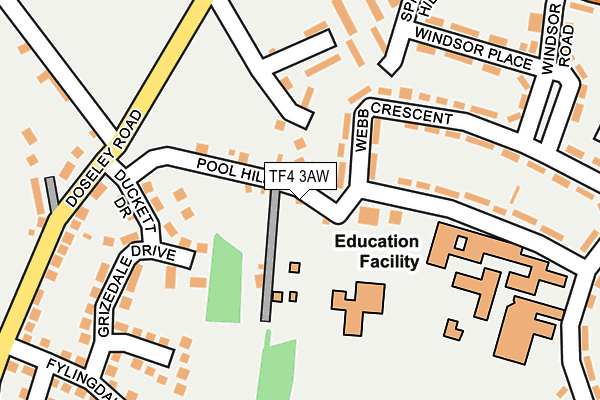 TF4 3AW map - OS OpenMap – Local (Ordnance Survey)