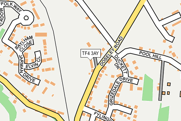 TF4 3AY map - OS OpenMap – Local (Ordnance Survey)