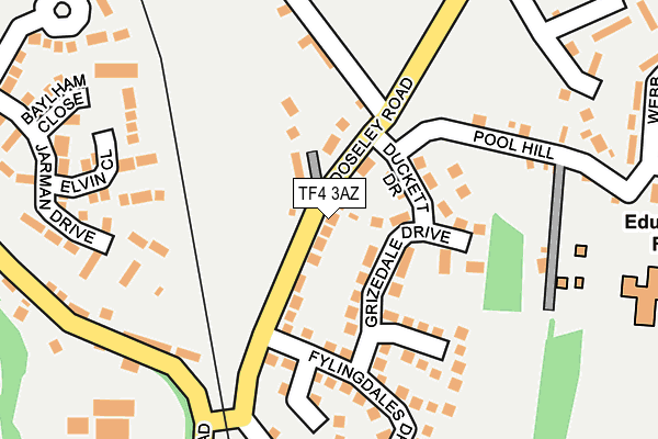 TF4 3AZ map - OS OpenMap – Local (Ordnance Survey)