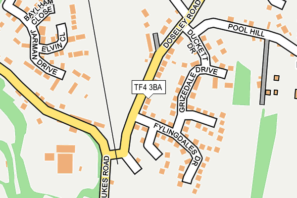 TF4 3BA map - OS OpenMap – Local (Ordnance Survey)