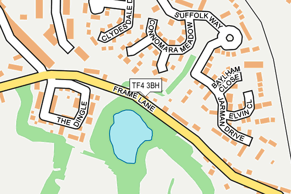 TF4 3BH map - OS OpenMap – Local (Ordnance Survey)