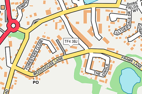 TF4 3BJ map - OS OpenMap – Local (Ordnance Survey)