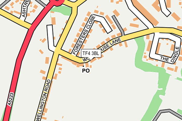 TF4 3BL map - OS OpenMap – Local (Ordnance Survey)