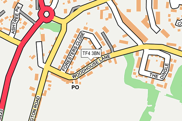 TF4 3BN map - OS OpenMap – Local (Ordnance Survey)