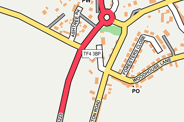 TF4 3BP map - OS OpenMap – Local (Ordnance Survey)
