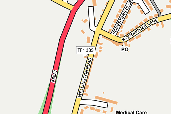TF4 3BS map - OS OpenMap – Local (Ordnance Survey)