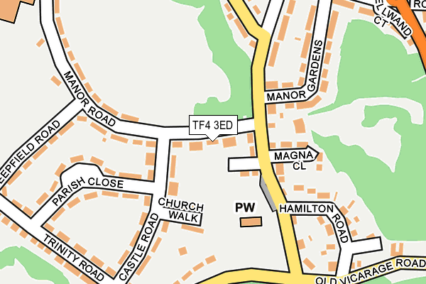 TF4 3ED map - OS OpenMap – Local (Ordnance Survey)