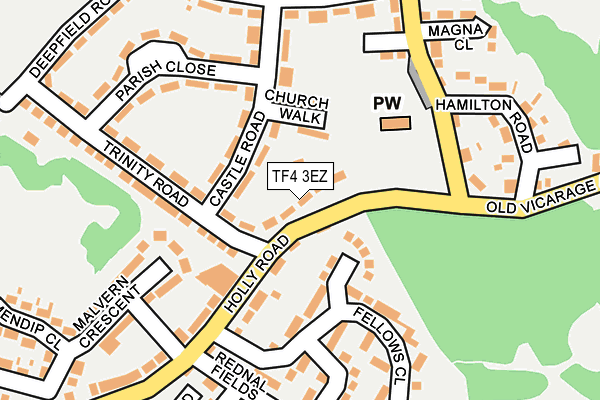 TF4 3EZ map - OS OpenMap – Local (Ordnance Survey)