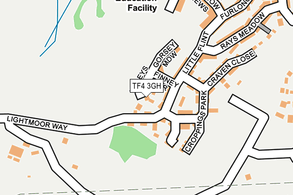 TF4 3GH map - OS OpenMap – Local (Ordnance Survey)